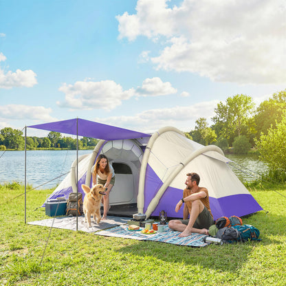 Inflatable Tent 3000mm Waterproof for 4 Person, Purple