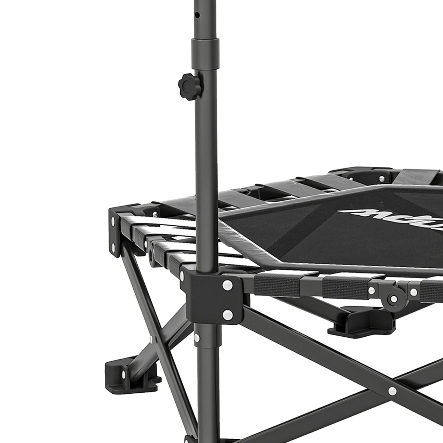 42" Foldable Mini Trampoline, One-Step Fold & Open, Hexagonal Rebounder Trampoline with 3-Level Adjustable Handle for Adults for Indoor Outdoor Workout, Black