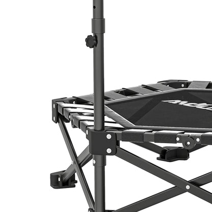 42" Foldable Mini Trampoline, One-Step Fold & Open, Hexagonal Rebounder Trampoline with 3-Level Adjustable Handle for Adults for Indoor Outdoor Workout, Black