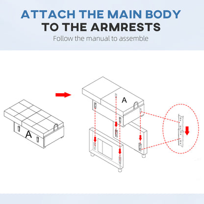 Folding Chair Bed, Sleeper Chair with Pillow, Side Pockets, Black