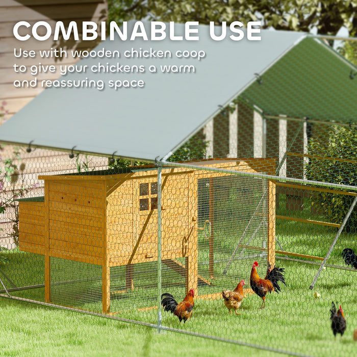 Walk in Chicken Run w/ Cover, Hanging Feeder, Perch for 12-18 Poultry