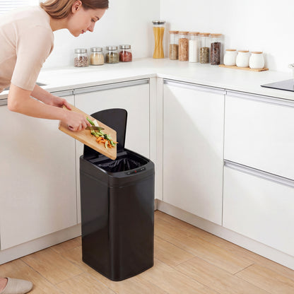 12L Sensor Bin, Automatic Touchless Motion Sensor Kitchen Bin, Black