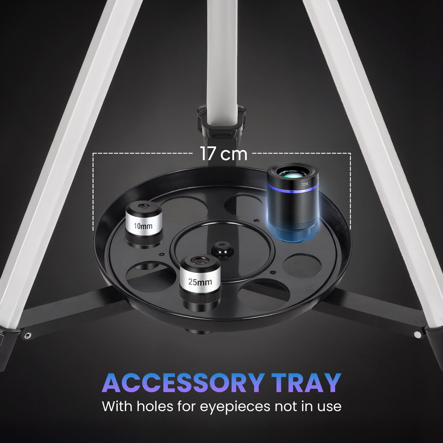 Refractor Astronomy Telescope with 70 mm Aperture, Carry Bag, White