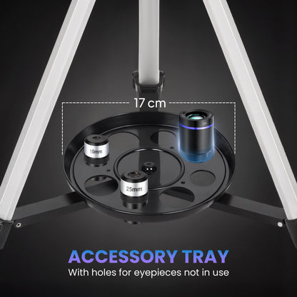 Refractor Astronomy Telescope with 70 mm Aperture, Carry Bag, White