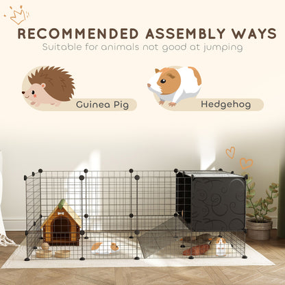 DIY Small Animal Cage w/ Elevated Huts, for Guinea Pigs, Rabbits