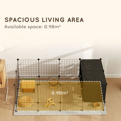 DIY Small Animal Cage w/ Elevated Huts, for Guinea Pigs, Rabbits