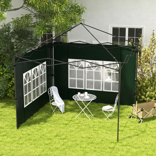 Gazebo Side Panels, Sides Replacement with Window for 3x3(m) or 3x6m Gazebo Canopy, 2 Pack, Green