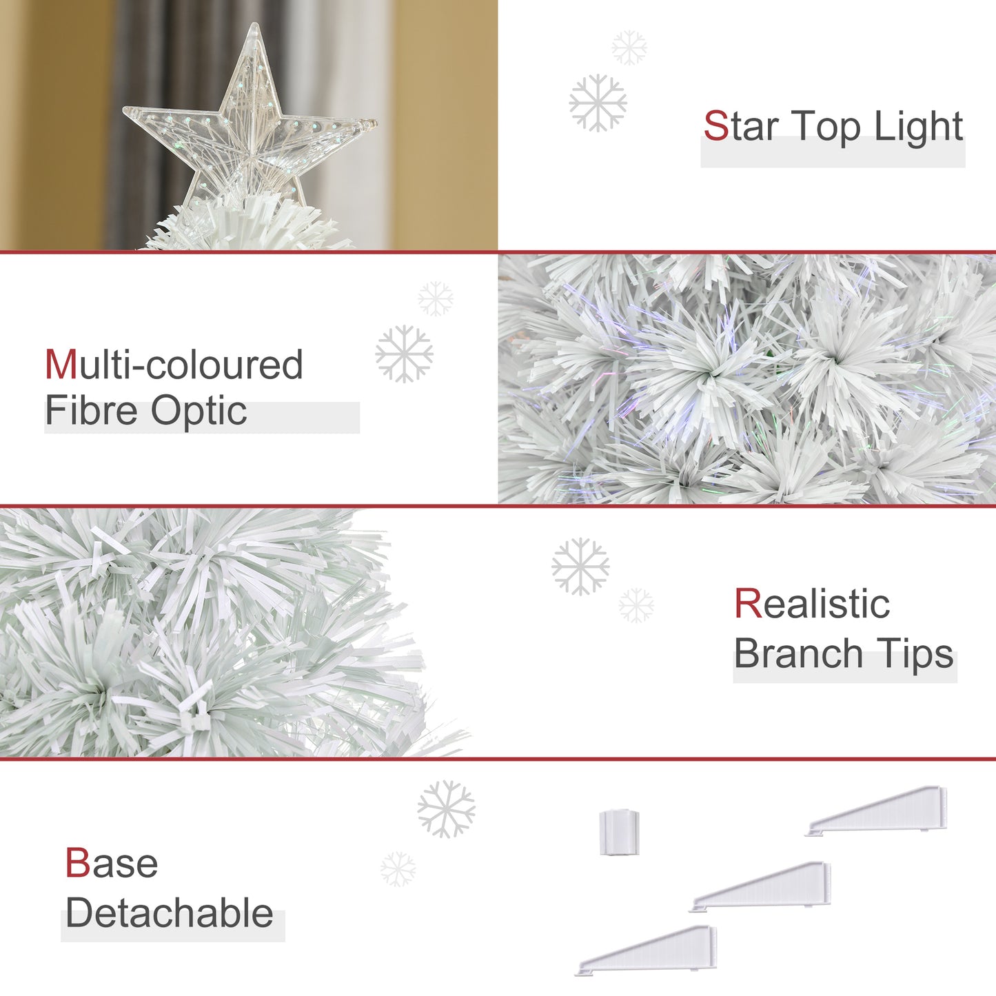 2.5FT Prelit Artificial Tabletop Christmas Tree w/ Fibre Optics for Desk