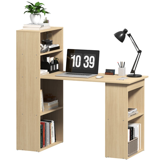 120cm Computer Desk Bookshelf Writing Table Workstation 6 Shelves
