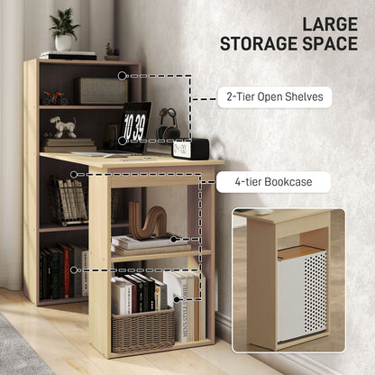 120cm Computer Desk Bookshelf Writing Table Workstation 6 Shelves