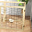 6 Panels Freestanding Dog Barrier for S and M Dogs - Natural Wood