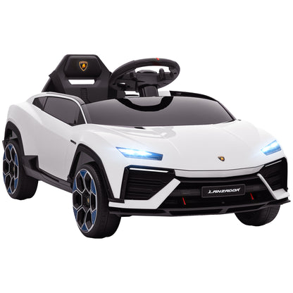 Licensed Lamborghini Electric Ride On Car with Suspension, White