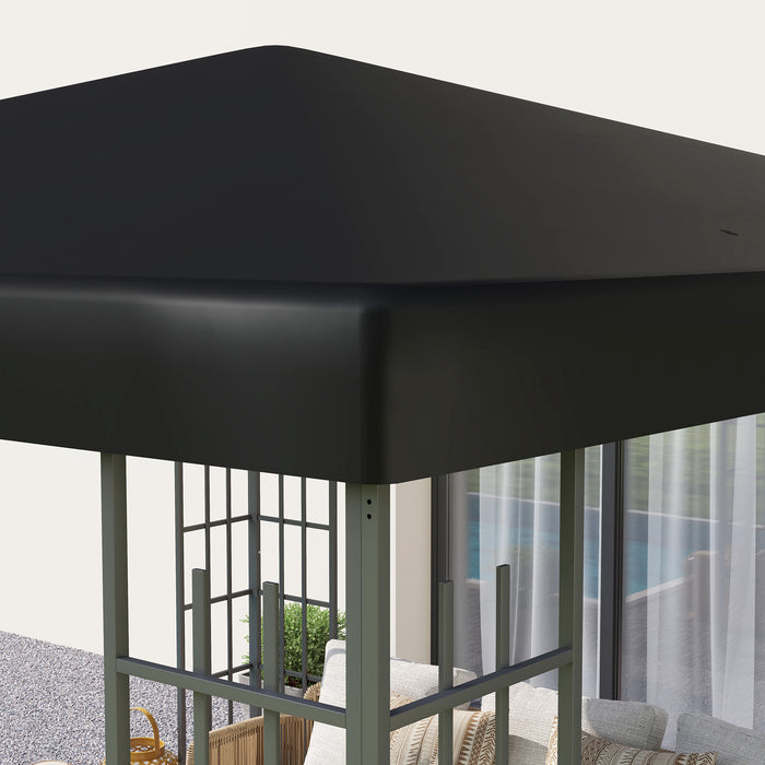 3 x 3(m) Gazebo Canopy Replacement Cover, UPF30+, Black