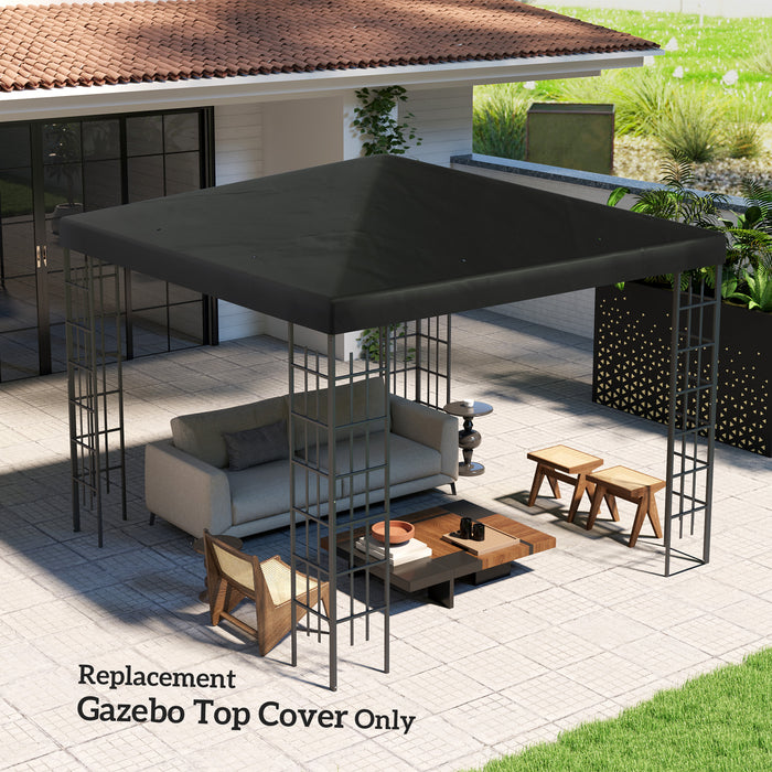 3 x 3(m) Gazebo Canopy Replacement Cover, UPF30+, Black