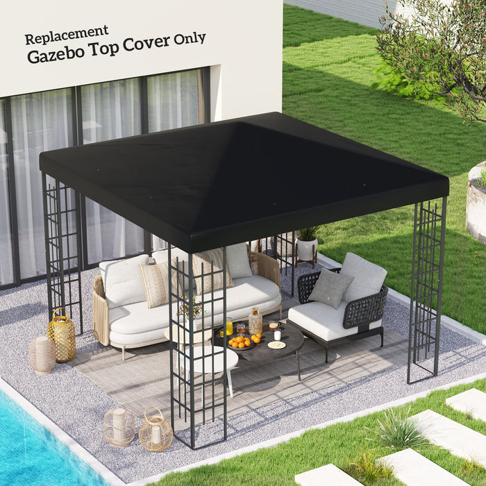 3 x 3(m) Gazebo Canopy Replacement Cover, UPF30+, Black