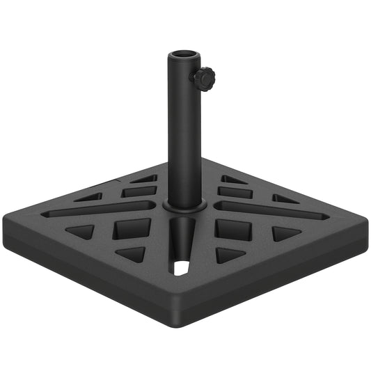 Parasol Base 15kg Garden Umbrella Stand with Cut-Out Design, Black