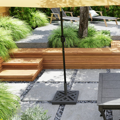 Parasol Base 15kg Garden Umbrella Stand with Cut-Out Design, Black