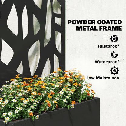 Metal Raised Garden Bed with Trellis, Outdoor Planter Box