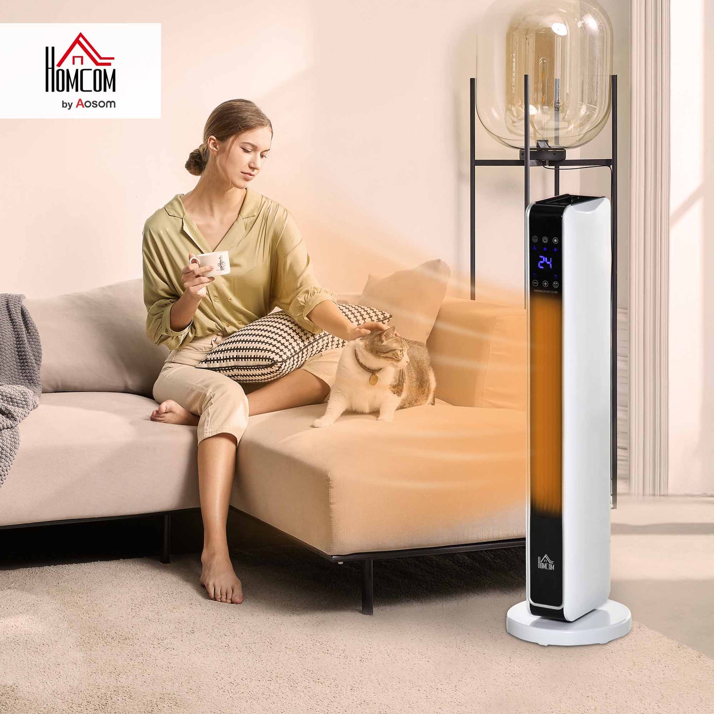 2200W Indoor Tower Space Heater with Timer Thermostat Oscillating