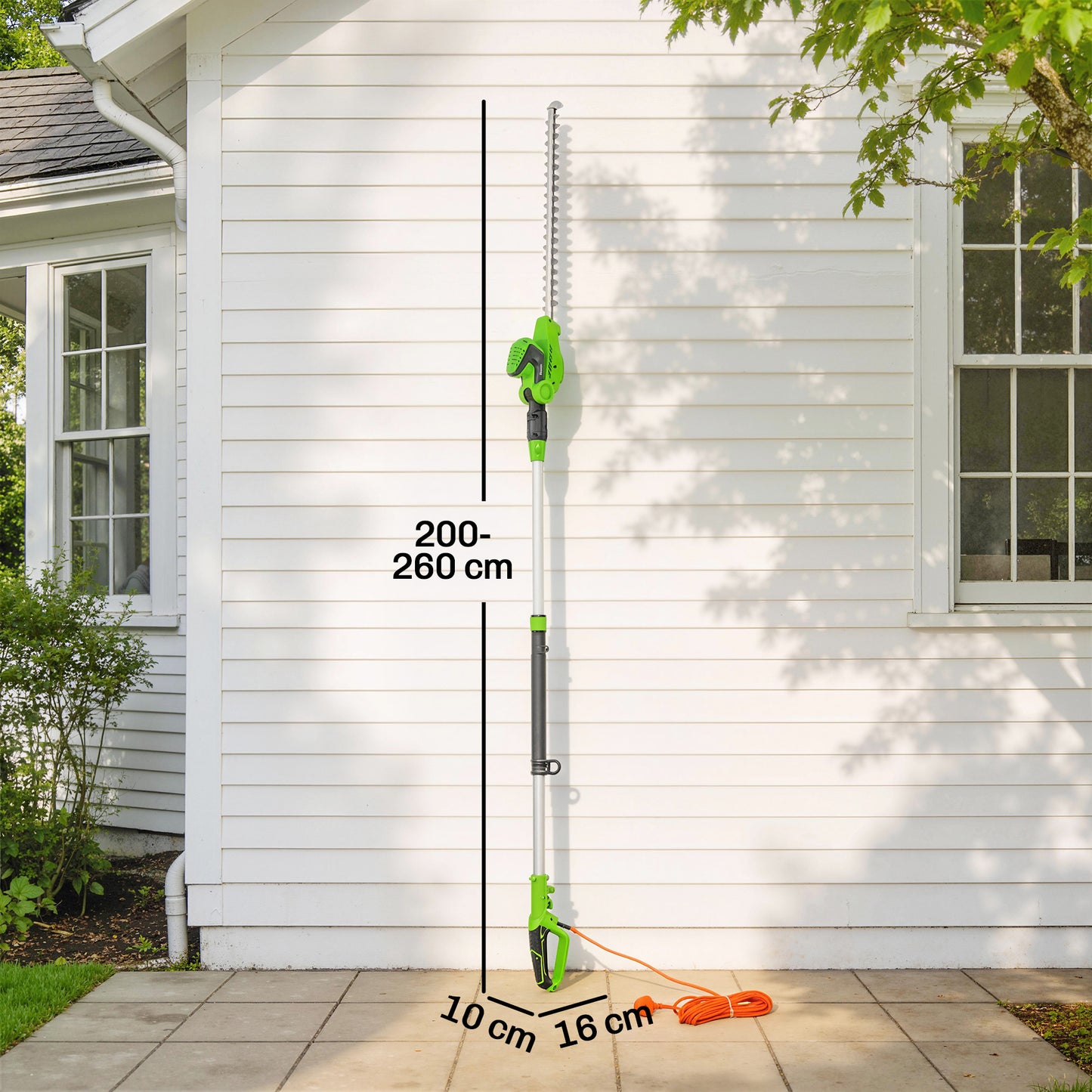 2.6m Corded Extendable Hedge Trimmer with 90 Adjustable Head