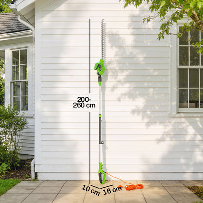 2.6m Corded Extendable Hedge Trimmer with 90 Adjustable Head