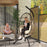 Egg Chair Outdoor Indoor Garden Swing Chair, Folding Basket, Khaki