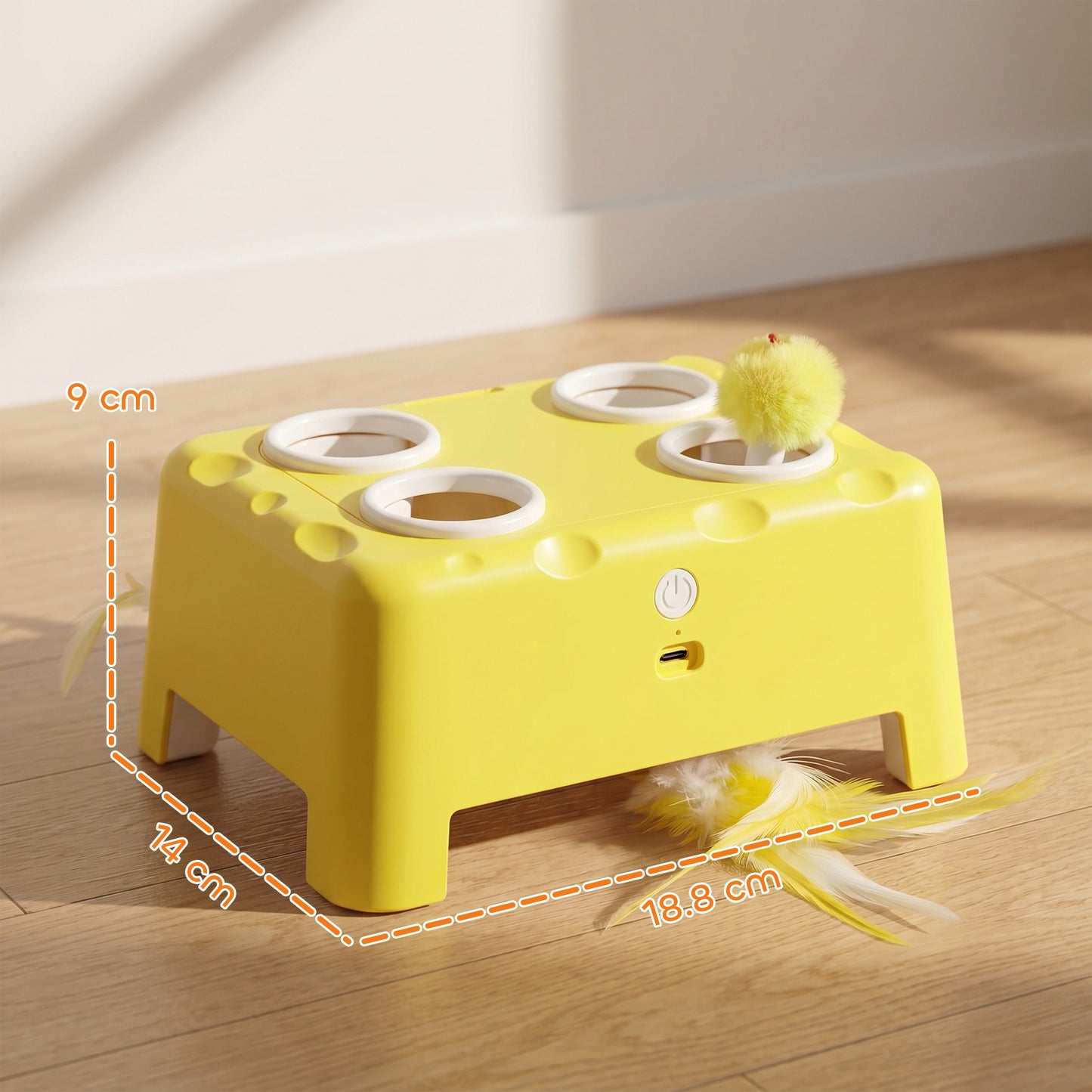 Interactive Cat Toys for Indoor Kittens & Adult Cats, Rechargeable Automatic Mouse & Feather Teaser Toy, 3 in 1 Play Modes with Smart Rest, Type-C Charging