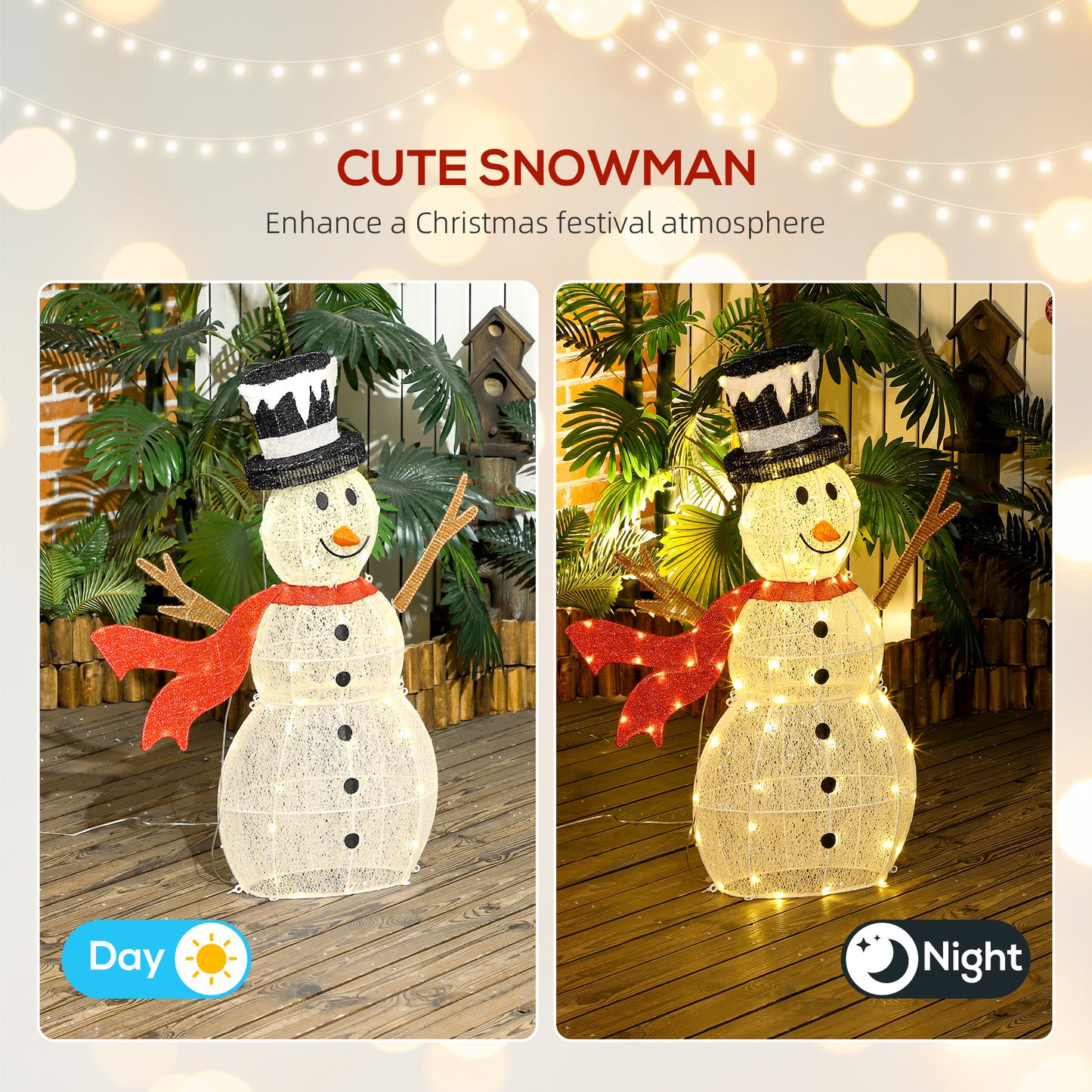 Lighted Christmas Snowman Waterproof Outdoor Christmas Decorations