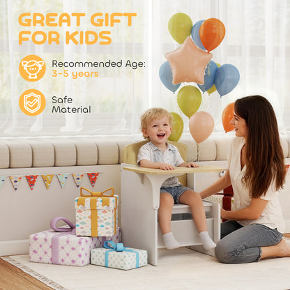 Kids Table and Chair Set, Toddler Desk Chair with Storage Bins