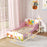 Toddler Bed, Cute Animal-Themed Kids Bed Frame with Safety Rails, Kids Bedroom Furniture, 143 x 77 x 60cm, Pink