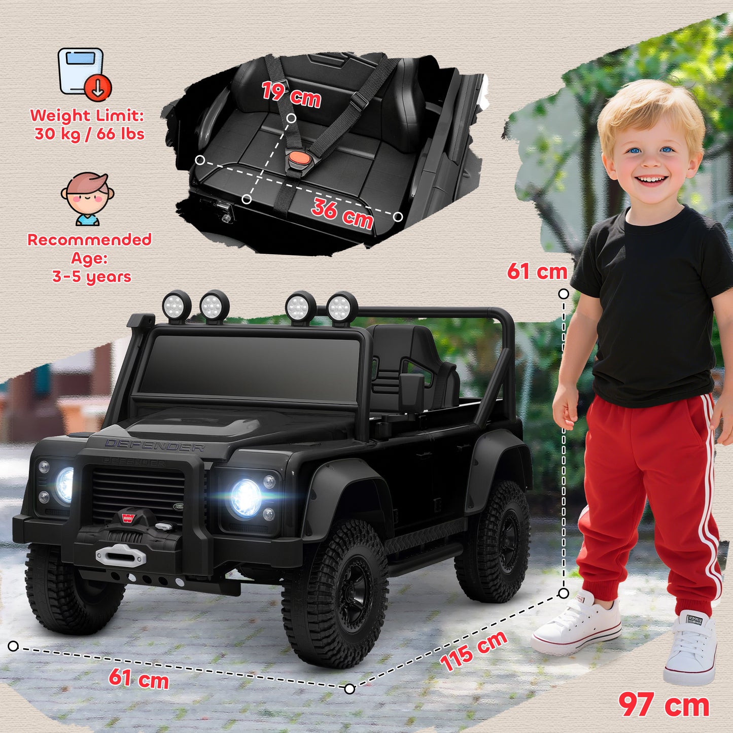 Kids Ride On Car, 12V Battery-Powered Electric Car with Remote Black