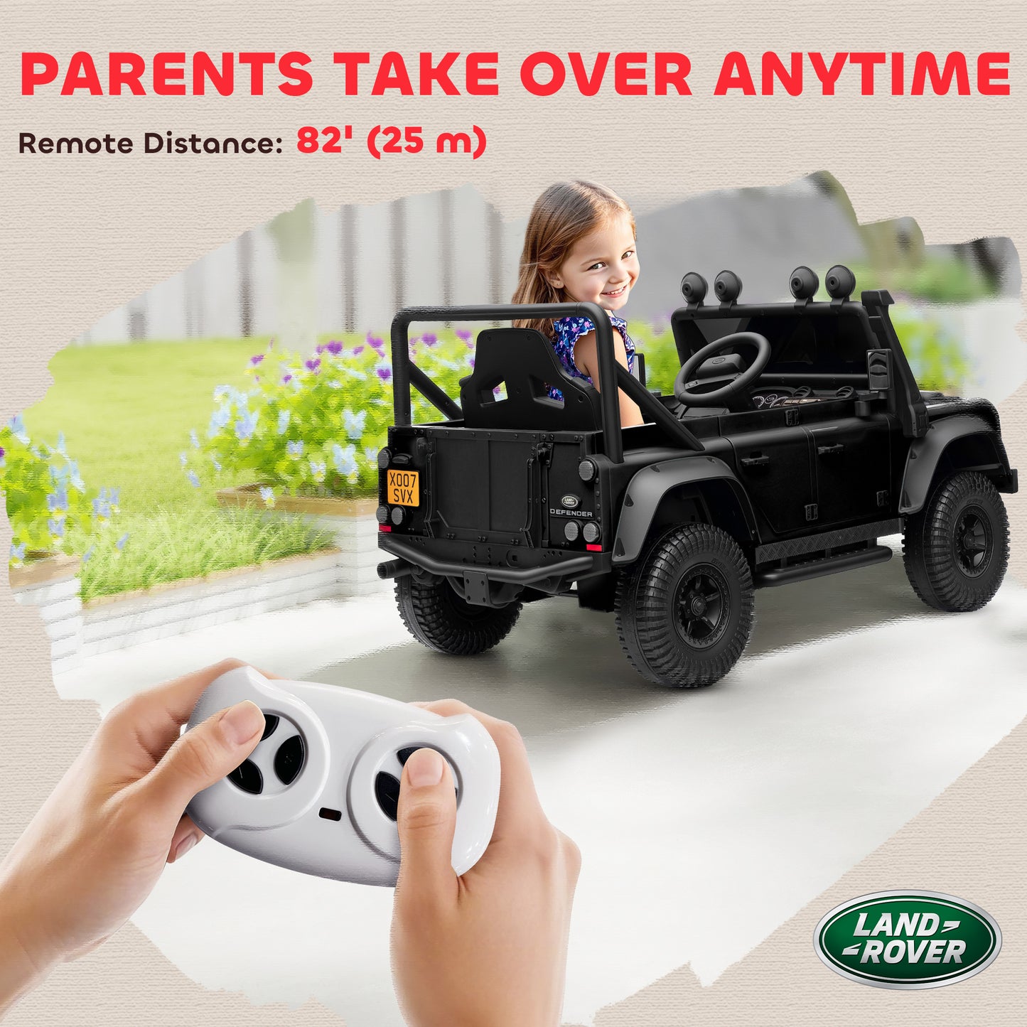 Kids Ride On Car, 12V Battery-Powered Electric Car with Remote Black