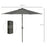 2.7m Garden Parasol, Patio LED Umbrella with Push Button Tilt/Crank 8 Rib Sun Shade for Outdoor Table Market Umbrella Grey