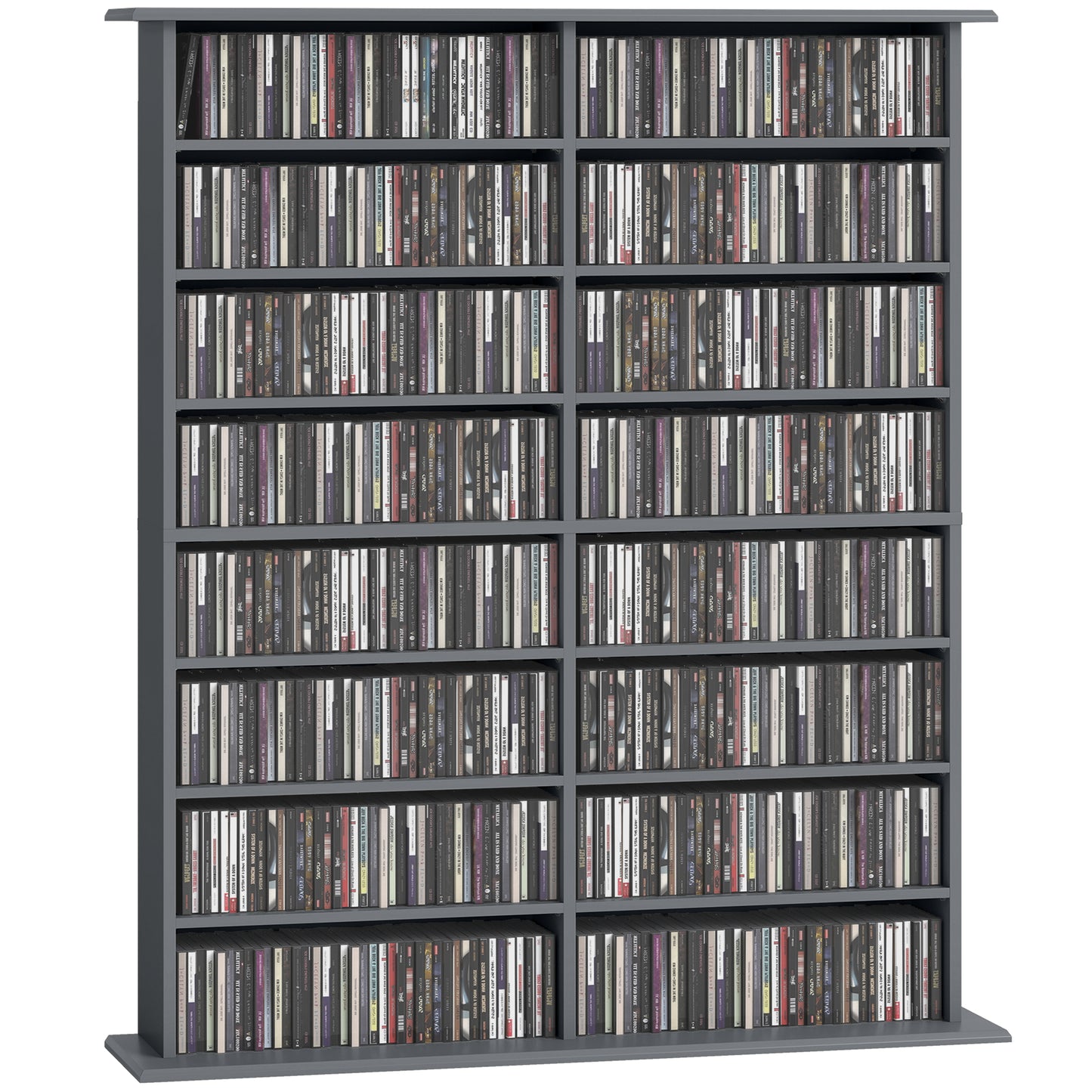CD Storage Unit DVD Tower Blu-ray Storage Shelf for Office, Grey