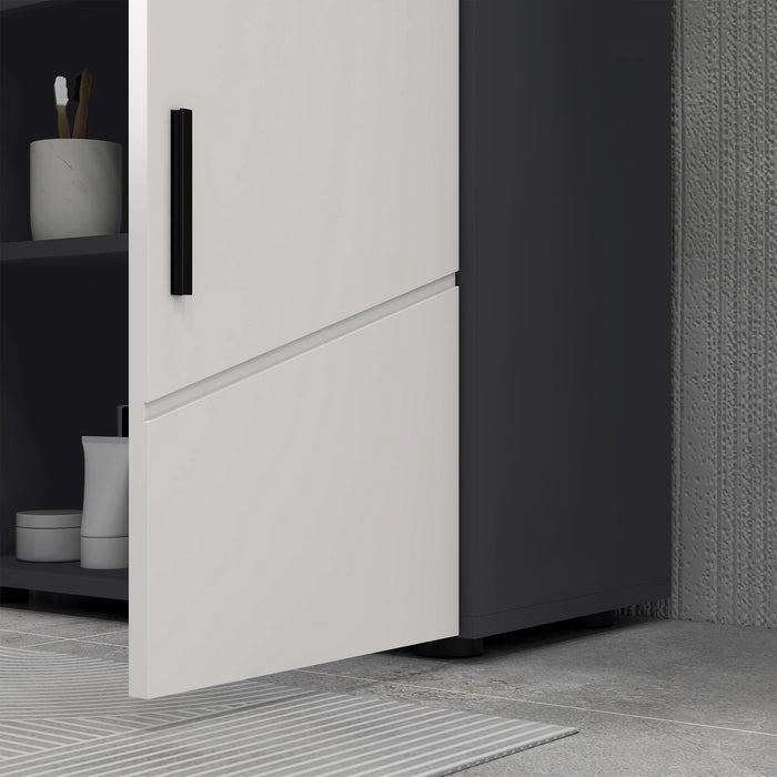 kleankin Under Sink Cabinet, Bathroom Vanity Unit, Floor Basin Storage Cupboard with Double Doors and Shelf, 60 x 30 x 60 cm, Grey