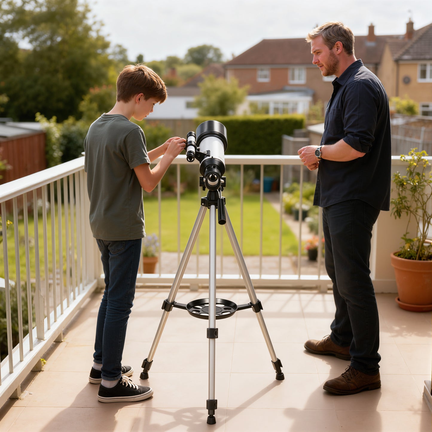 Refractor Astronomy Telescope with 70 mm Aperture, Carry Bag, White