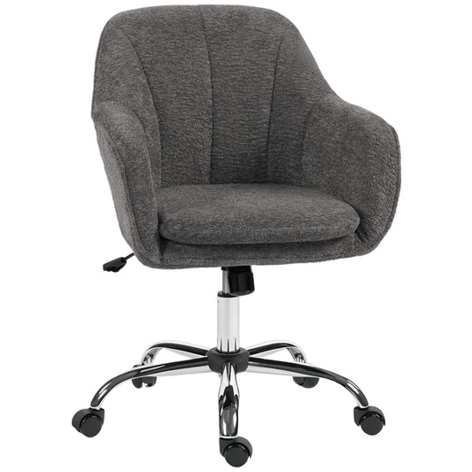 Modern Velvet Office Desk Chair for Bedroom, Living Room, Grey