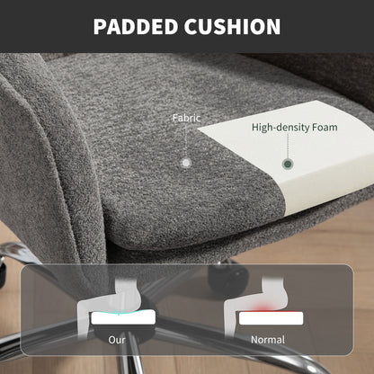 Modern Velvet Office Desk Chair for Bedroom, Living Room, Grey