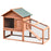 2 Tier Rabbit Cage, Solid Wood Bunny House, Water Resistant Asphalt Roof Ramp Sliding tray 144 x 64.5 x 100 cm Red/Brown