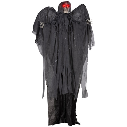 Winged Grim Reaper Animatronic Prop w/ Light Up Eyes, for Haunted House