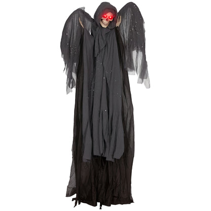 Winged Grim Reaper Animatronic Prop w/ Light Up Eyes, for Haunted House
