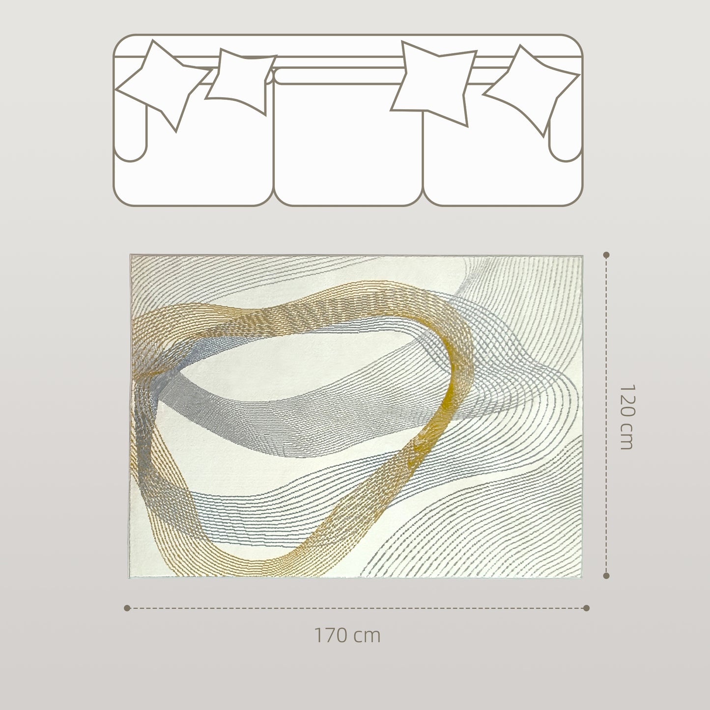 Machine Washable Rug, Allergy-Friendly Floor Carpet, Cream White