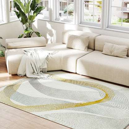 Machine Washable Rug, Allergy-Friendly Floor Carpet, Cream White