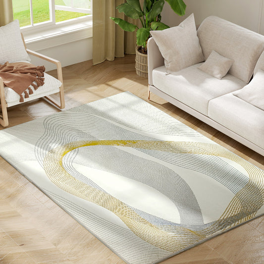 Machine Washable Rug, Allergy-Friendly Floor Carpet, Cream White