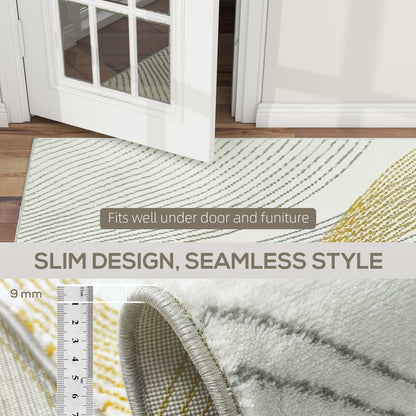 Machine Washable Rug, Allergy-Friendly Floor Carpet, Cream White