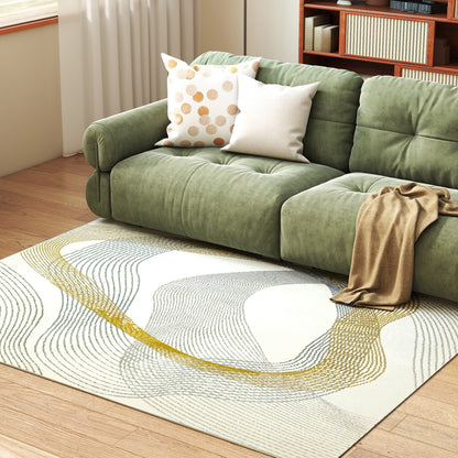 Machine Washable Rug, Allergy-Friendly Floor Carpet, Cream White