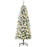 5 Feet Pre Lit Christmas Tree Artificial Snow Flocked Christmas Tree with Warm White LED Light, Holiday Home Xmas Decoration, Green White