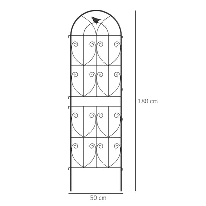 Set of 2 Metal Garden Trellis, Outdoor Trellis Panels, 180 x 50cm