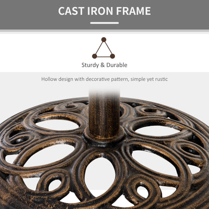 Round Patio Umbrella Base Stand, Umbrella Holder, Bronze Tone