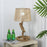 Nautical Style Rope-Base Table Lamp w/ Fabric Lampshade Metal Frame Power Switch Unique Lighting Furnishing Bedroom Living Room Study Beige